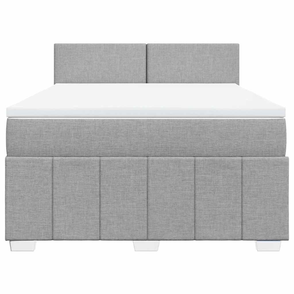 Giroletto a Molle con Materasso Grigio Chiaro 140x200cm Tessuto