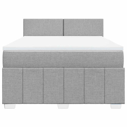 Giroletto a Molle con Materasso Grigio Chiaro 140x200cm Tessuto