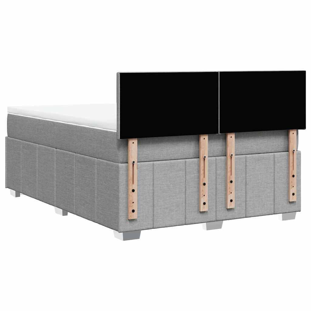 Giroletto a Molle con Materasso Grigio Chiaro 140x200cm Tessuto