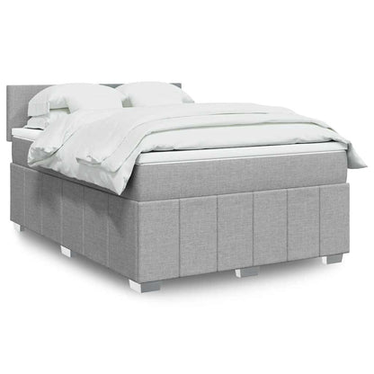 Giroletto a Molle con Materasso Grigio Chiaro 140x200cm Tessuto