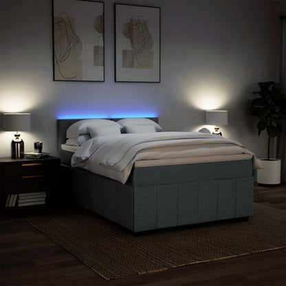 Giroletto a Molle con Materasso Grigio Scuro 140x200cm Tessuto