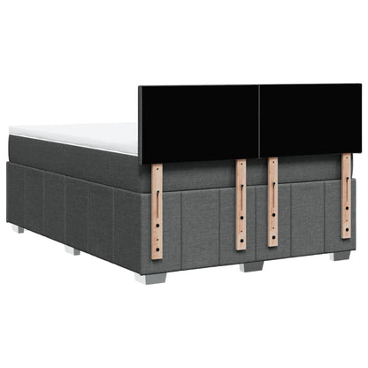 Giroletto a Molle con Materasso Grigio Scuro 140x200cm Tessuto