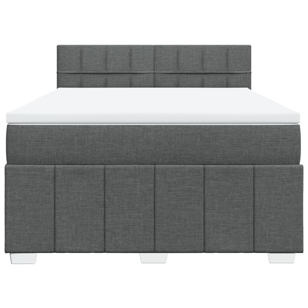 Giroletto a Molle con Materasso Grigio Scuro 140x200cm Tessuto