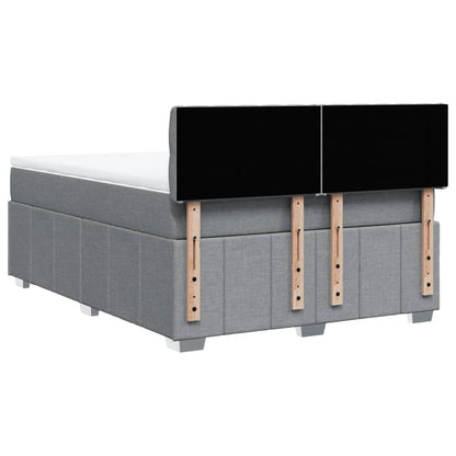Giroletto a Molle con Materasso Grigio Chiaro 140x200cm Tessuto