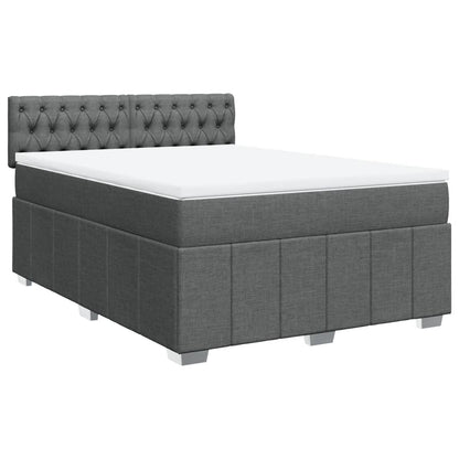 Giroletto a Molle con Materasso Grigio Scuro 140x200cm Tessuto