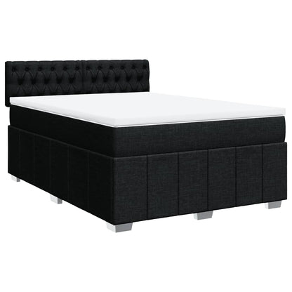 Giroletto a Molle con Materasso Nero 140x200 cm in Tessuto