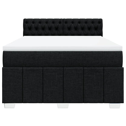 Giroletto a Molle con Materasso Nero 140x200 cm in Tessuto