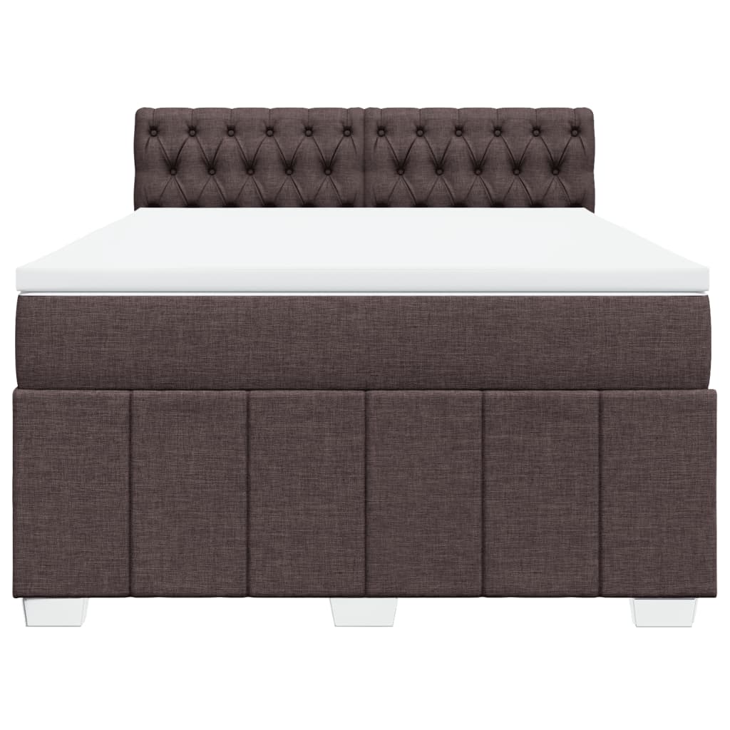 Giroletto a Molle con Materasso Marrone Scuro 140x200cm Tessuto | homemem39