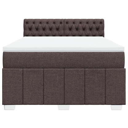 Giroletto a Molle con Materasso Marrone Scuro 140x200cm Tessuto | homemem39