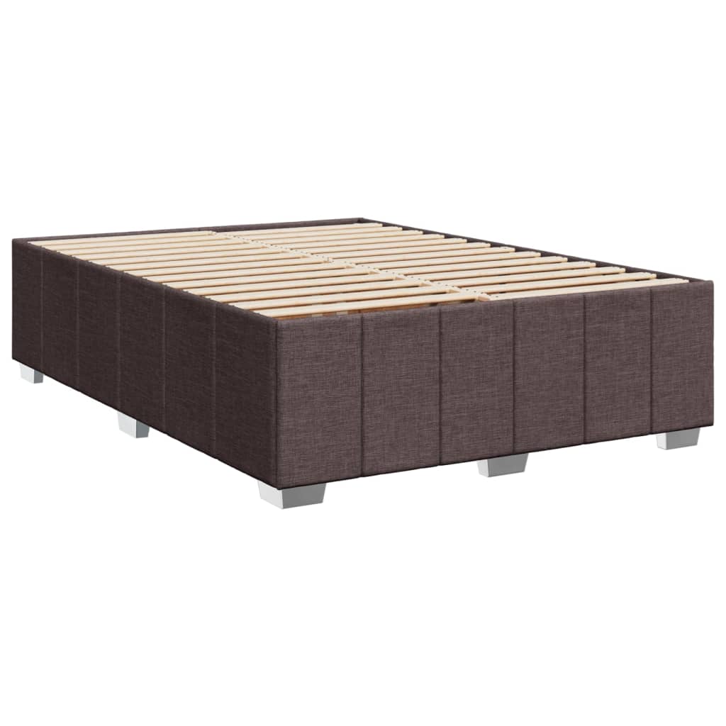 Giroletto a Molle con Materasso Marrone Scuro 140x200cm Tessuto | homemem39