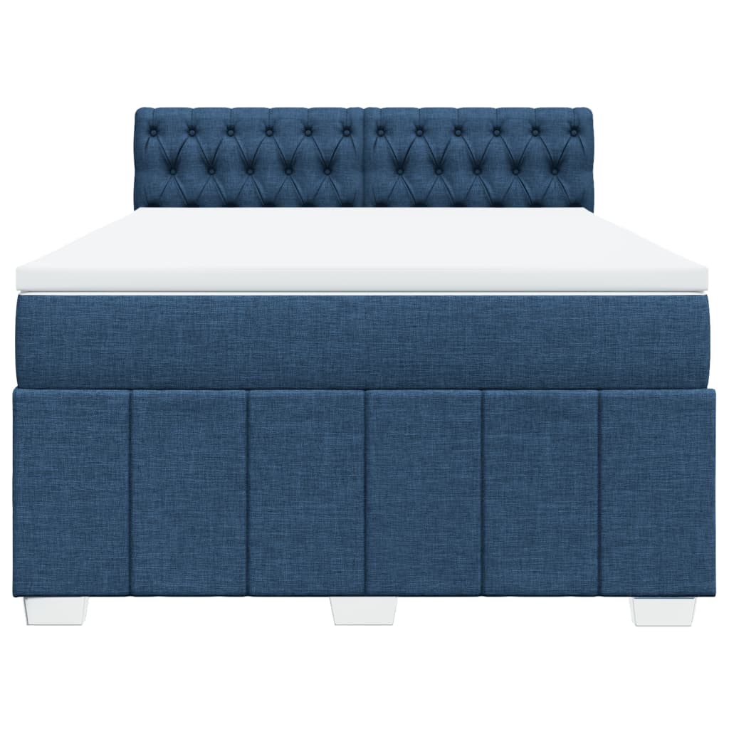 Giroletto a Molle con Materasso Blu 140x200 cm in Tessuto