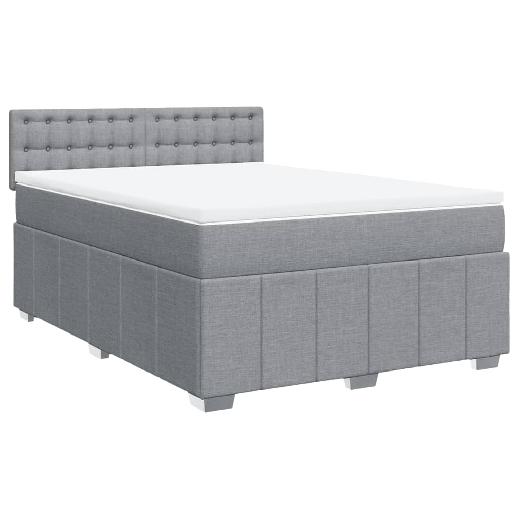 Giroletto a Molle con Materasso Grigio Chiaro 140x200cm Tessuto