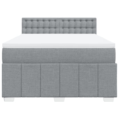 Giroletto a Molle con Materasso Grigio Chiaro 140x200cm Tessuto