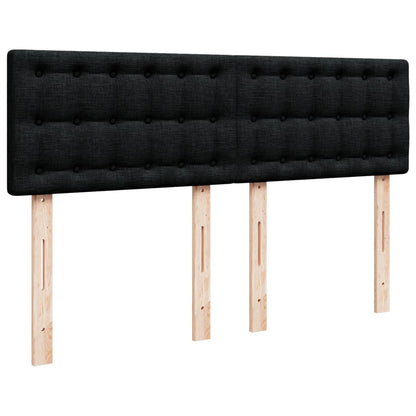 Giroletto a Molle con Materasso Nero 140x200 cm in Tessuto