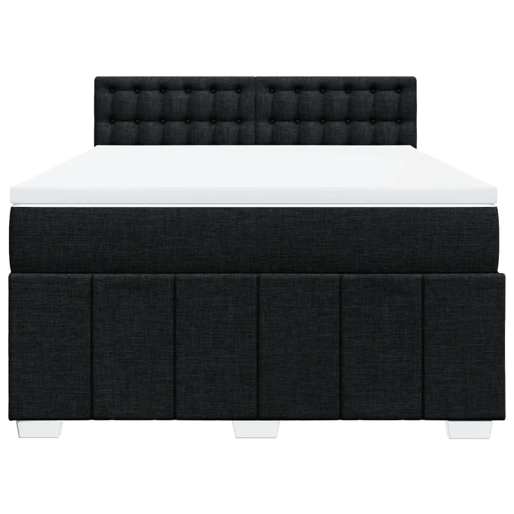 Giroletto a Molle con Materasso Nero 140x200 cm in Tessuto
