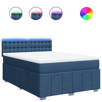 Giroletto a Molle con Materasso Blu 140x200 cm in Tessuto | homemem39