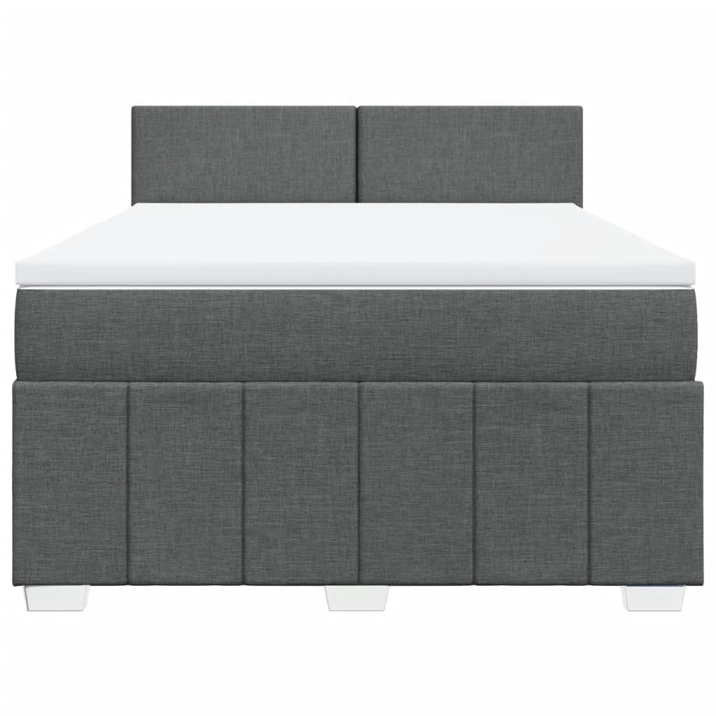 Giroletto a Molle con Materasso Grigio Scuro 160x200 cm Tessuto