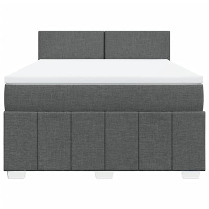 Giroletto a Molle con Materasso Grigio Scuro 160x200 cm Tessuto