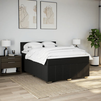 Giroletto a Molle con Materasso Nero 160x200 cm in Tessuto