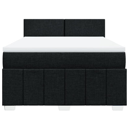 Giroletto a Molle con Materasso Nero 160x200 cm in Tessuto