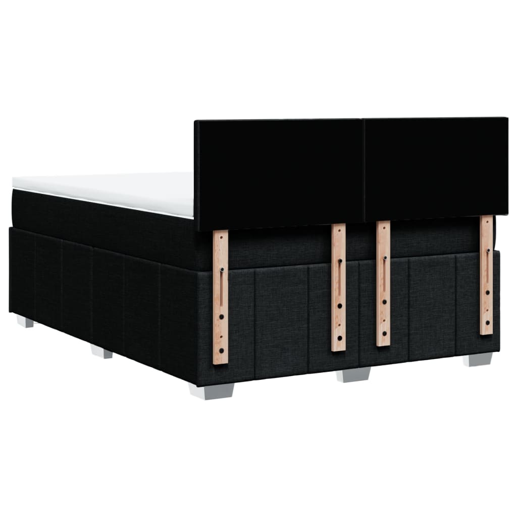 Giroletto a Molle con Materasso Nero 160x200 cm in Tessuto | homemem39