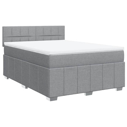 Giroletto a Molle con Materasso Grigio Chiaro 160x200cm Tessuto