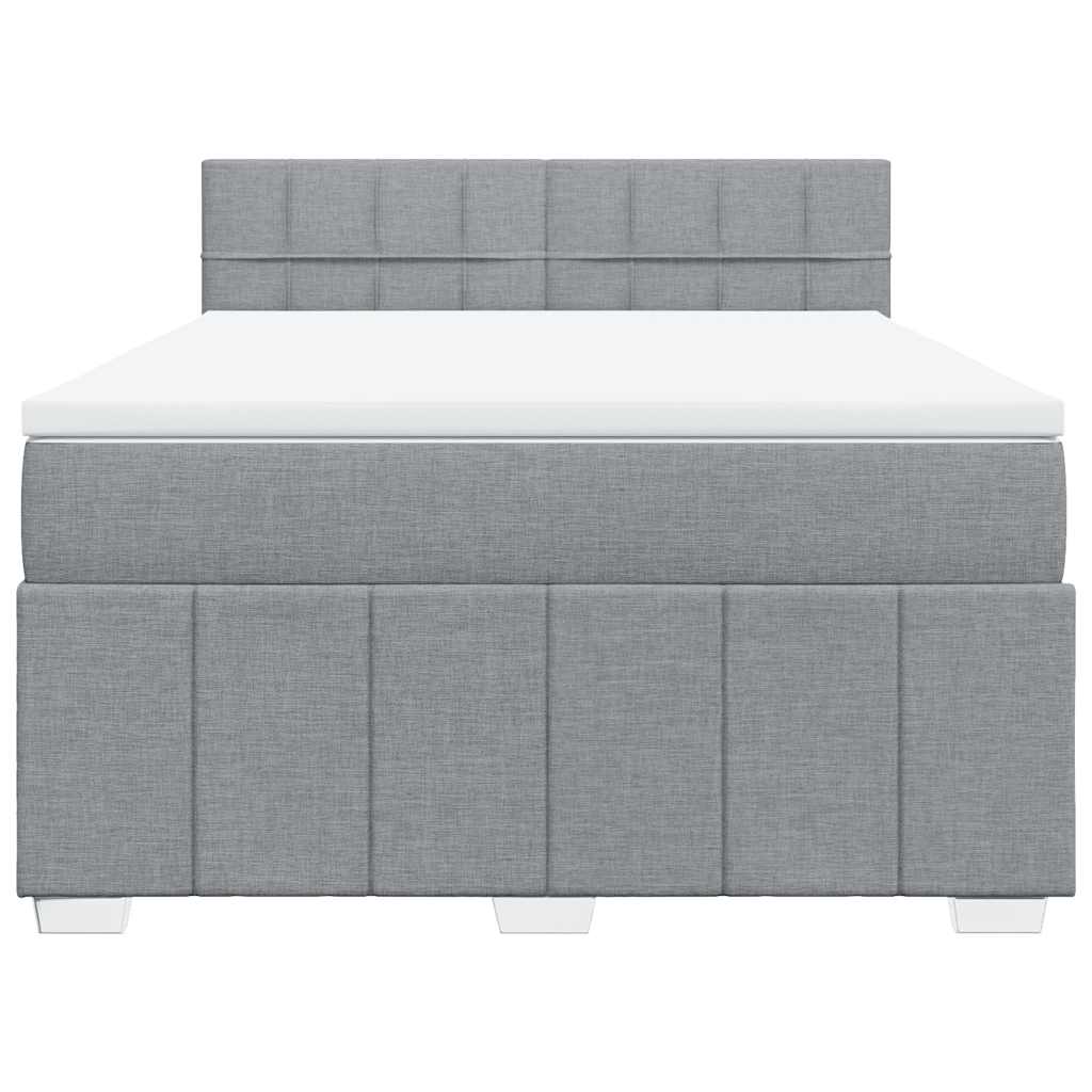 Giroletto a Molle con Materasso Grigio Chiaro 160x200cm Tessuto