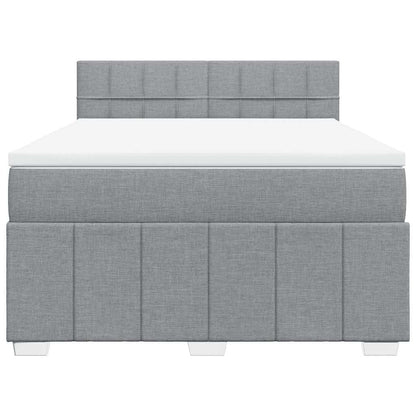 Giroletto a Molle con Materasso Grigio Chiaro 160x200cm Tessuto