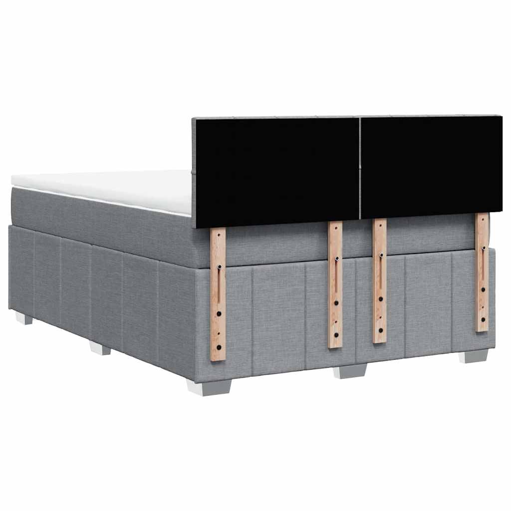 Giroletto a Molle con Materasso Grigio Chiaro 160x200cm Tessuto