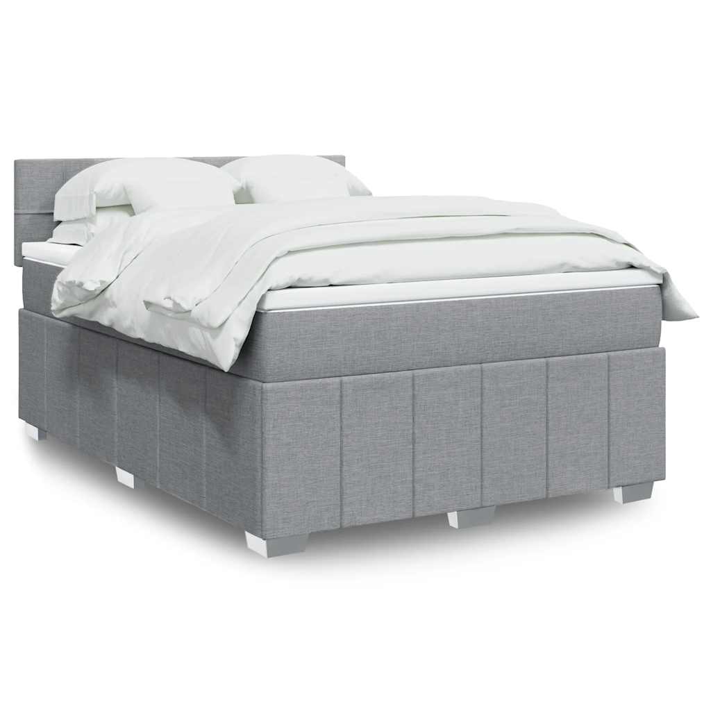 Giroletto a Molle con Materasso Grigio Chiaro 160x200cm Tessuto