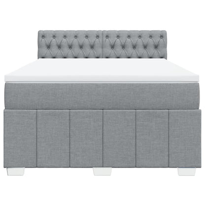 Giroletto a Molle con Materasso Grigio Chiaro 160x200cm Tessuto