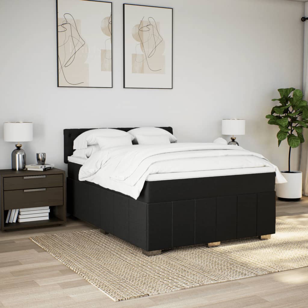 Giroletto a Molle con Materasso Nero 160x200 cm in Tessuto | homemem39