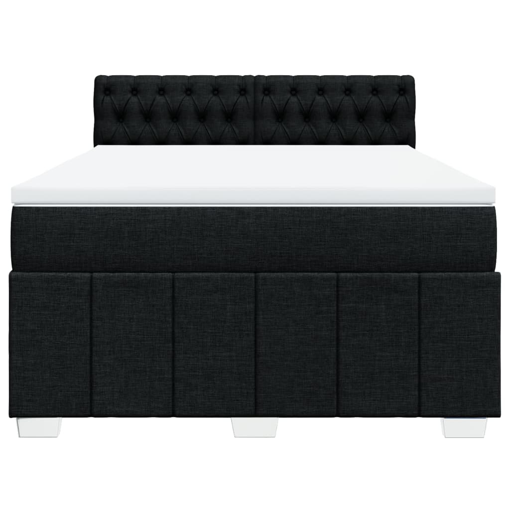 Giroletto a Molle con Materasso Nero 160x200 cm in Tessuto | homemem39