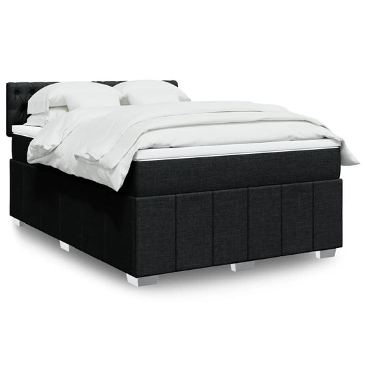 Giroletto a Molle con Materasso Nero 160x200 cm in Tessuto | homemem39