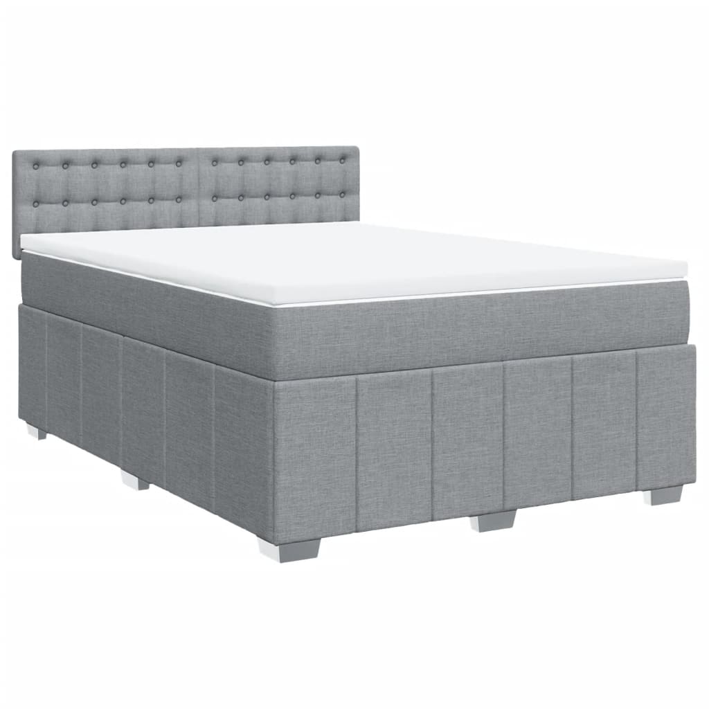 Giroletto a Molle con Materasso Grigio Chiaro 160x200cm Tessuto