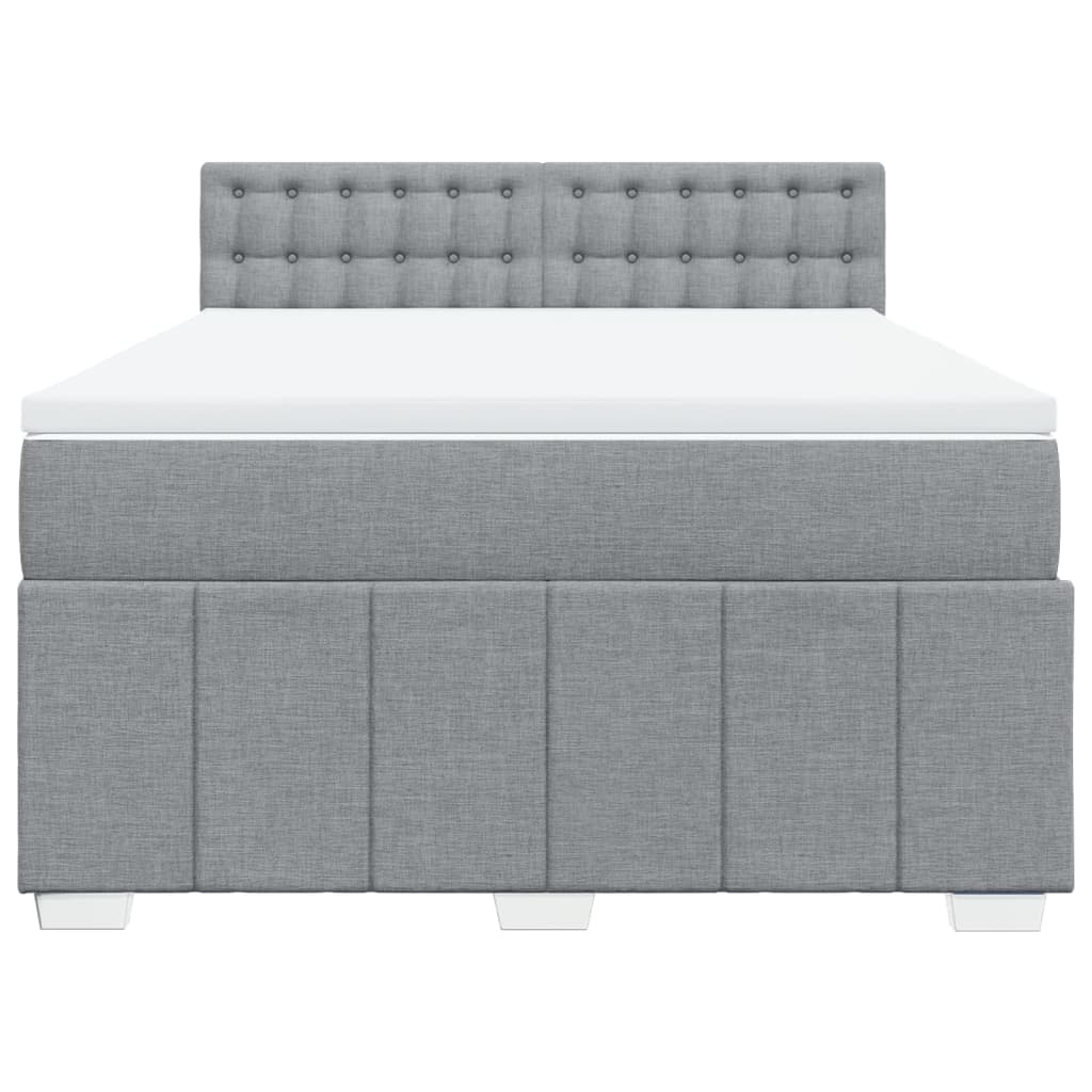 Giroletto a Molle con Materasso Grigio Chiaro 160x200cm Tessuto