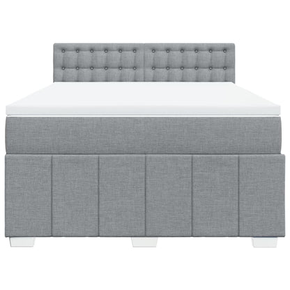 Giroletto a Molle con Materasso Grigio Chiaro 160x200cm Tessuto
