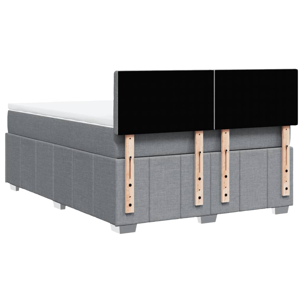 Giroletto a Molle con Materasso Grigio Chiaro 160x200cm Tessuto