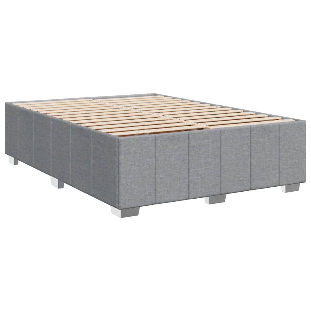 Giroletto a Molle con Materasso Grigio Chiaro 160x200cm Tessuto