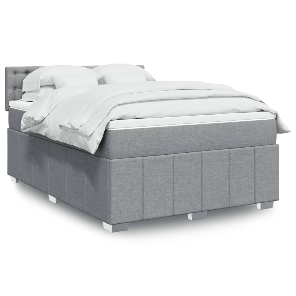 Giroletto a Molle con Materasso Grigio Chiaro 160x200cm Tessuto