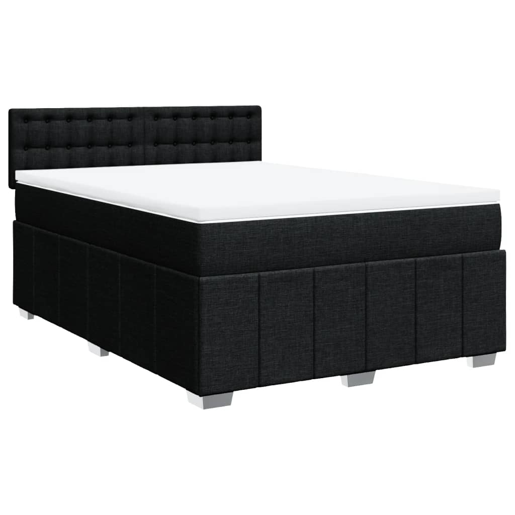 Giroletto a Molle con Materasso Nero 160x200 cm in Tessuto | homemem39