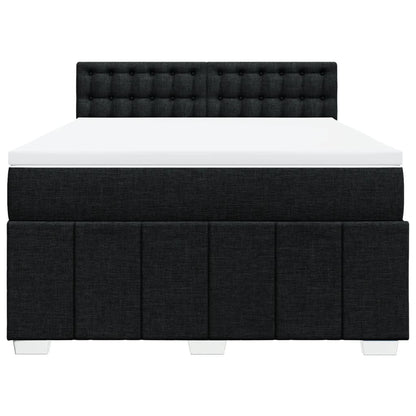 Giroletto a Molle con Materasso Nero 160x200 cm in Tessuto