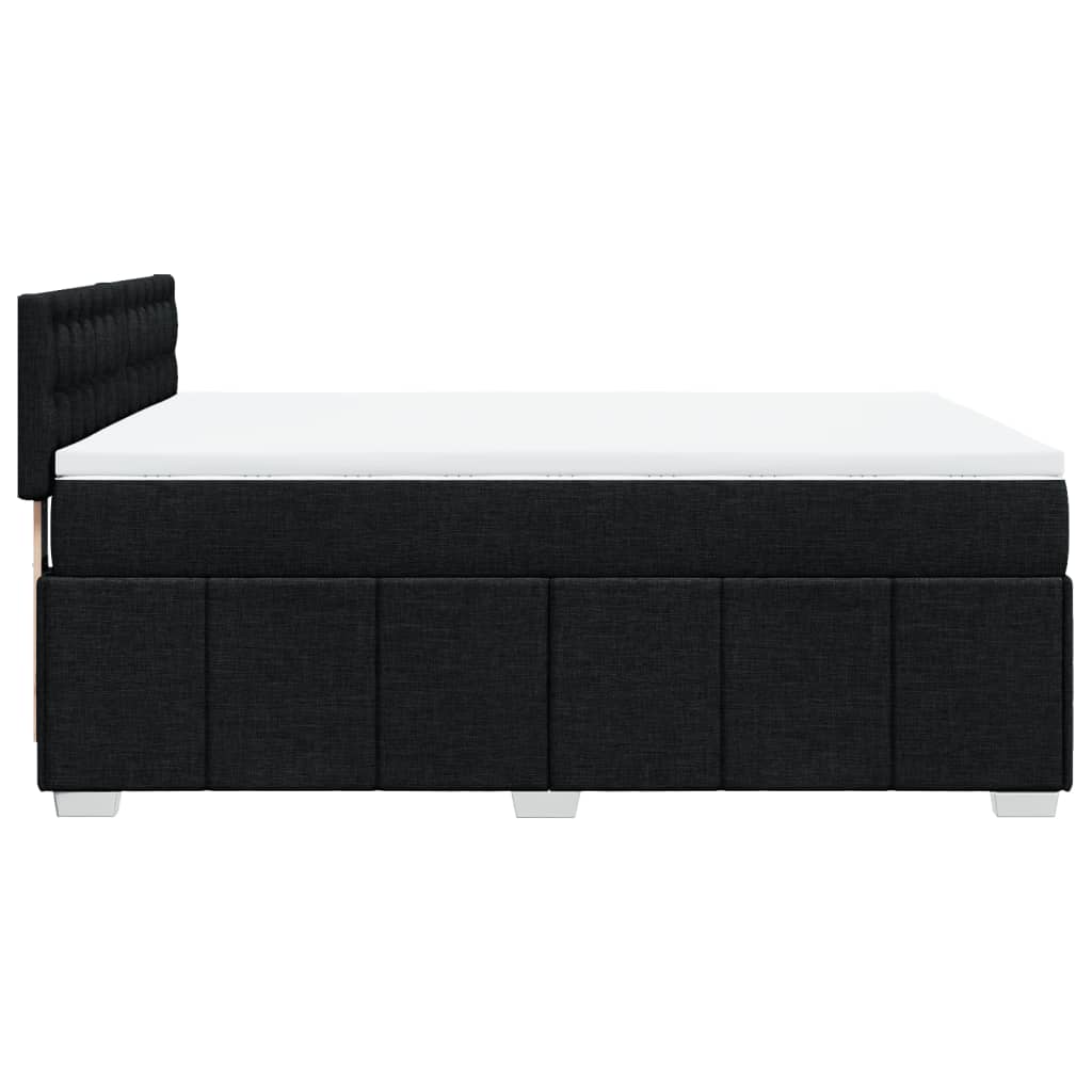 Giroletto a Molle con Materasso Nero 160x200 cm in Tessuto | homemem39