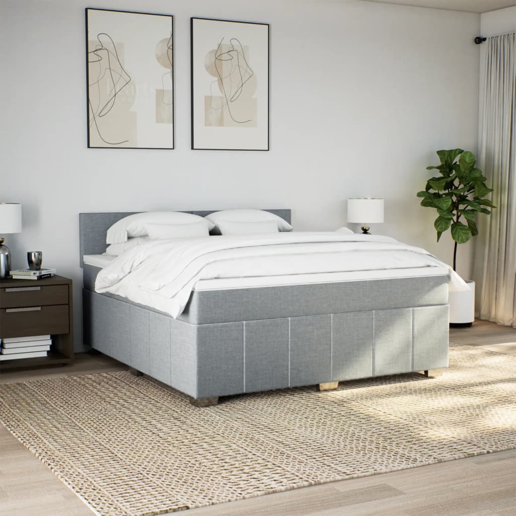 Giroletto a Molle con Materasso Grigio Chiaro180x200 cm Tessuto | homemem39