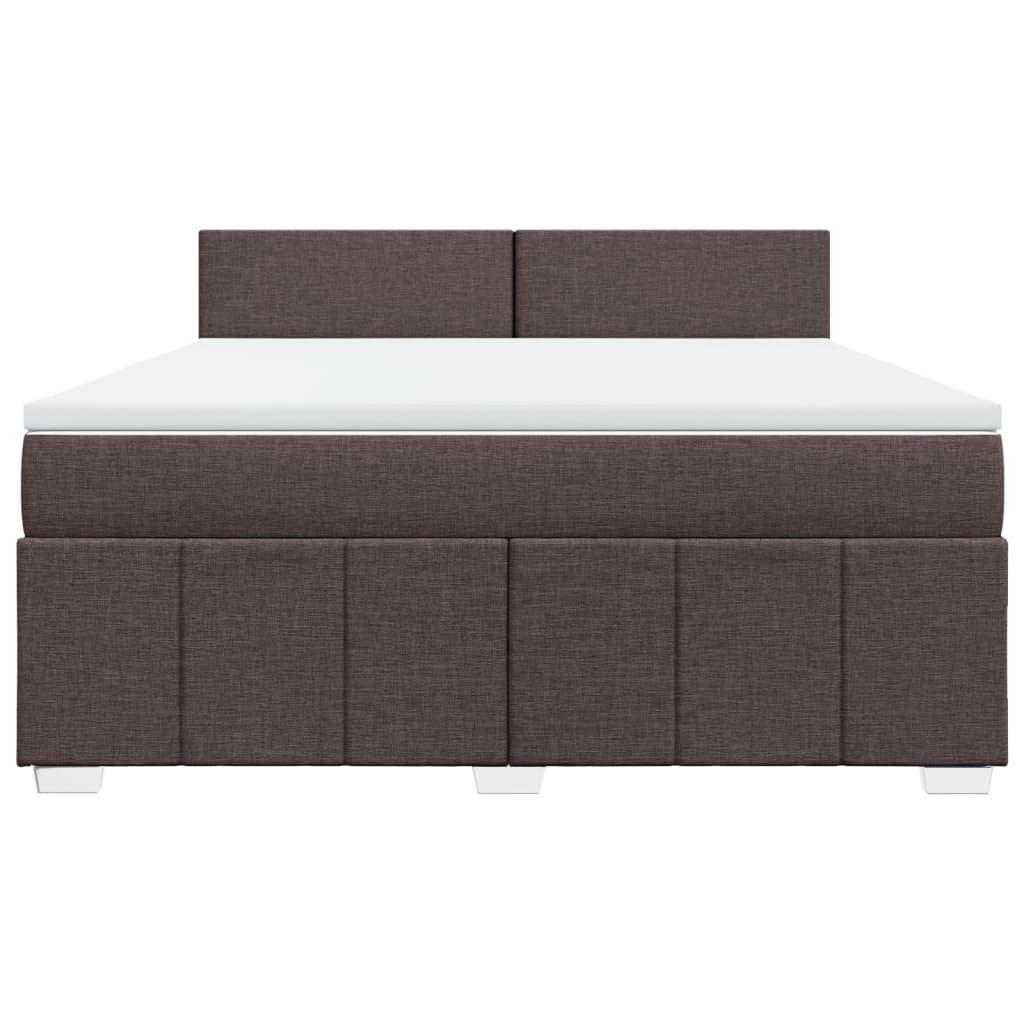 Giroletto a Molle con Materasso Marrone Scuro 180x200cm Tessuto | homemem39