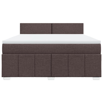 Giroletto a Molle con Materasso Marrone Scuro 180x200cm Tessuto | homemem39