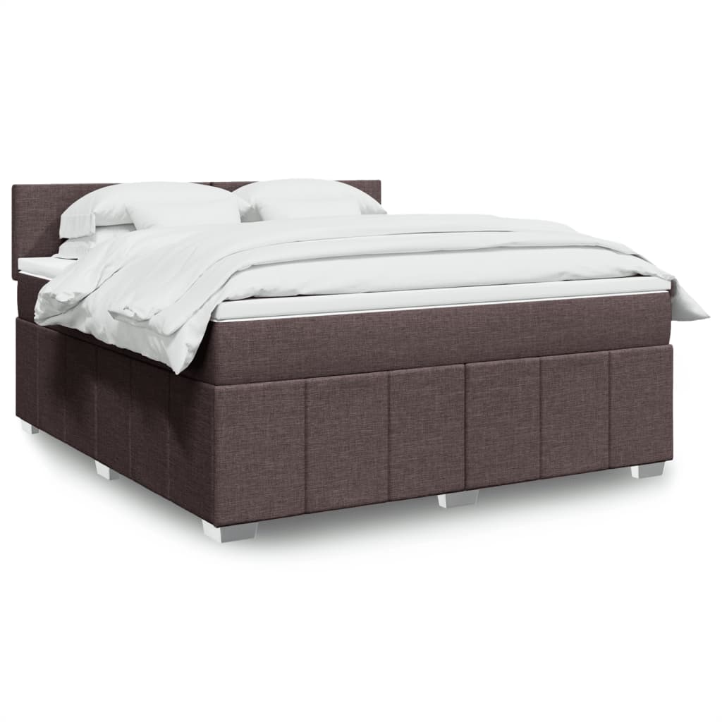 Giroletto a Molle con Materasso Marrone Scuro 180x200cm Tessuto | homemem39