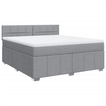 Giroletto a Molle con Materasso Grigio Chiaro180x200 cm Tessuto