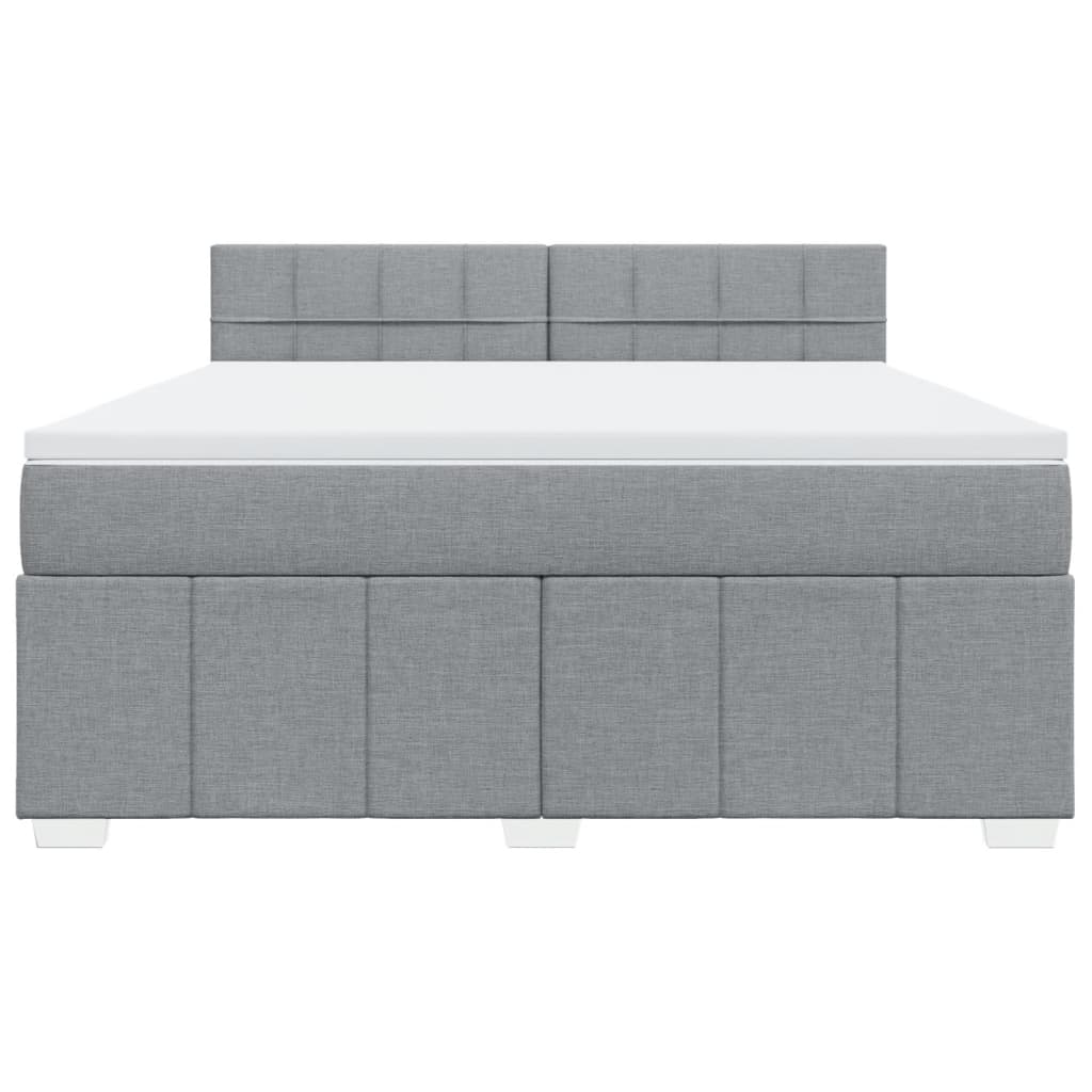 Giroletto a Molle con Materasso Grigio Chiaro180x200 cm Tessuto