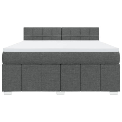 Giroletto a Molle con Materasso Grigio Scuro 180x200 cm Tessuto